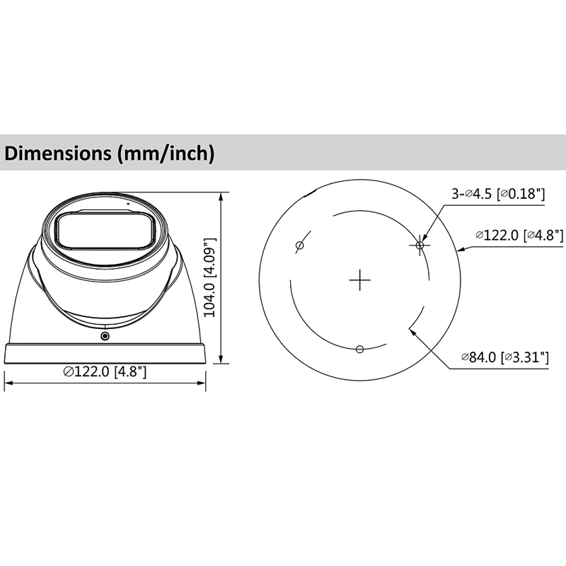 Dahua IPC-HDW5831R-ZE 8MP WDR IR Eyeball сетевая камера 50m POE CCTV Встроенный микрофон IP67 IP с логотипом