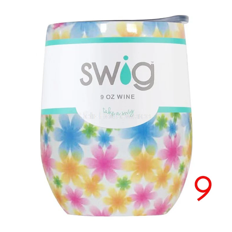 9-12oz Стаканчики для вина, бокалы для шампанского, 6 унций, 12 унций, камуфляжные стаканчики с крышками, термос из нержавеющей стали для пива, термос с вакуумной изоляцией - Цвет: 9-12oz