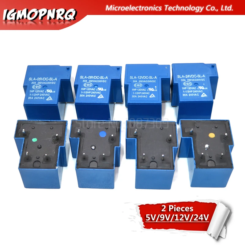 Реле питания 2 шт. SLA-05VDC-SL-A SLA-09VDC-SL-A SLA-12VDC-SL-A SLA-24VDC-SL-A 30A 4PIN T90 | Электронные