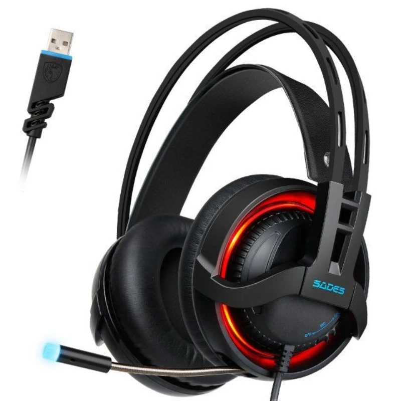 SADES R2 игровая гарнитура виртуальный канал 7 1 Surround Sound компьютерные наушники USB