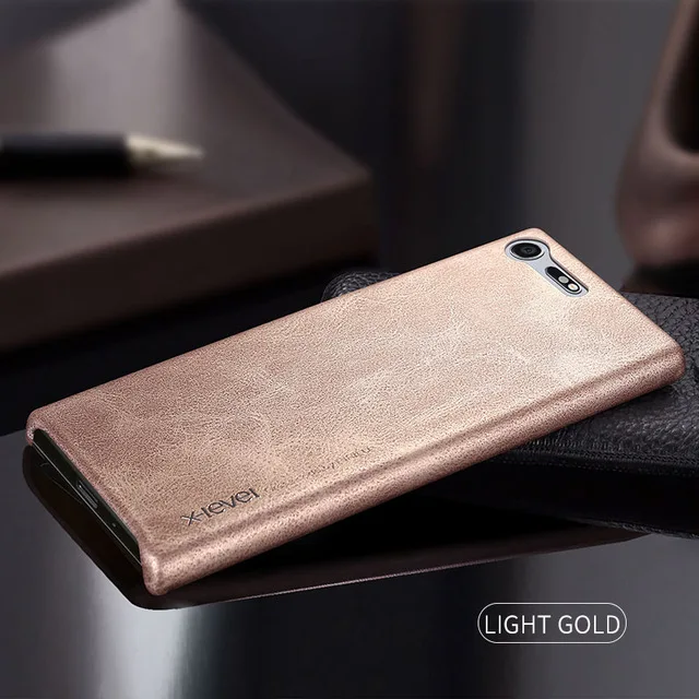 Luxury Vintage PU Leather Back Cover Case For Sony Xperia XZ2/XZ2 Premium Phone Soft edge X-level |