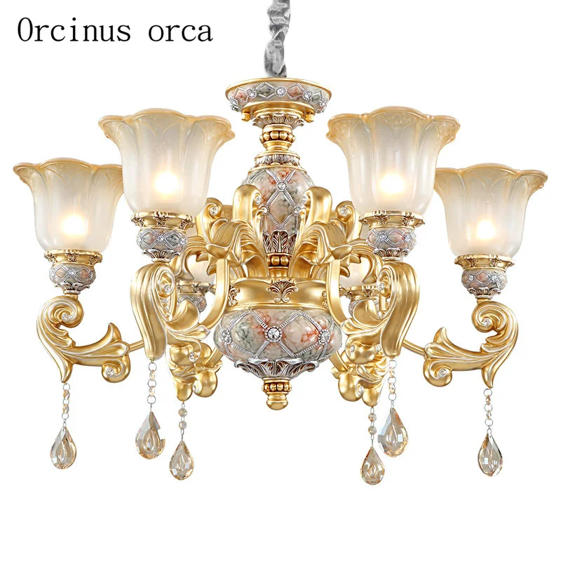 Европейская роскошная полимерная гравировальная Люстра для гостиной ресторана