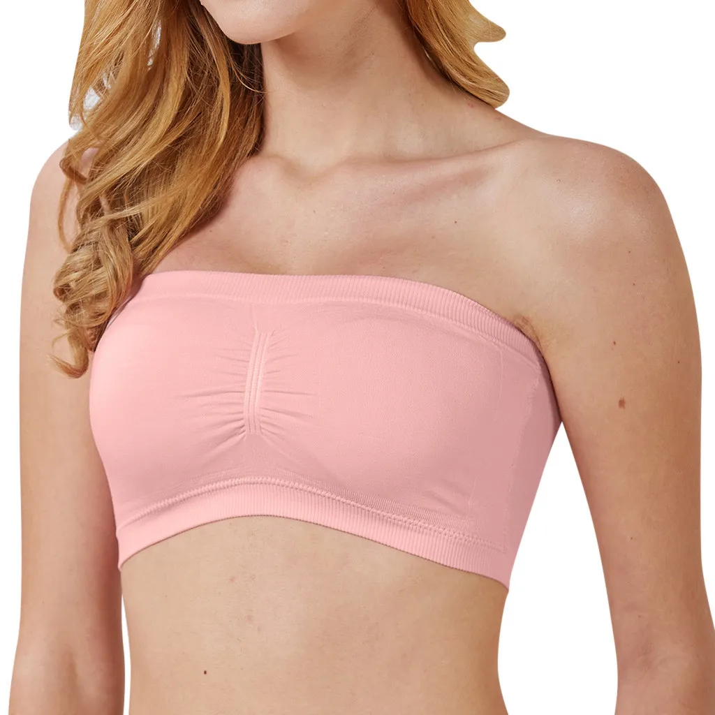 Женский сексуальный бюстгальтер без бретелек бесшовный укороченный Топ базовая