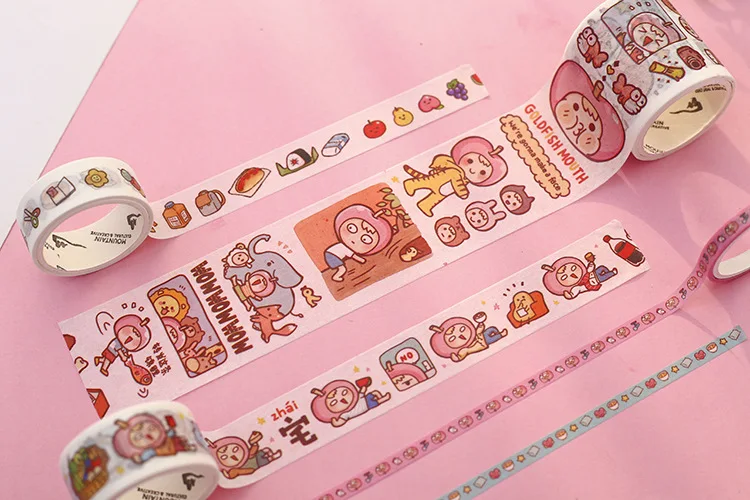 5 рулонов Kawaii Lazy Girl васи клейкая лента DIY Скрапбукинг наклейка этикетка маскирующая лента корейские канцелярские принадлежности Школьные принадлежности