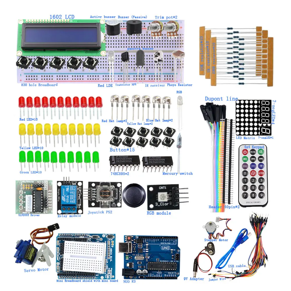 lcd 1602 Microcontroller Starter Kit beginner DIY kit007 | Электроника