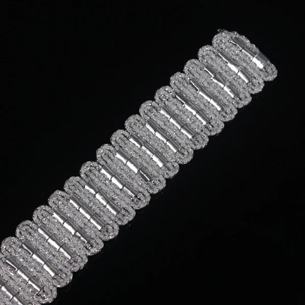 

Braided Silver Metallic Ribbon Trim Decorated Applique Embellishment Sew on Trimming Sewing Accessories 30yard/T1268