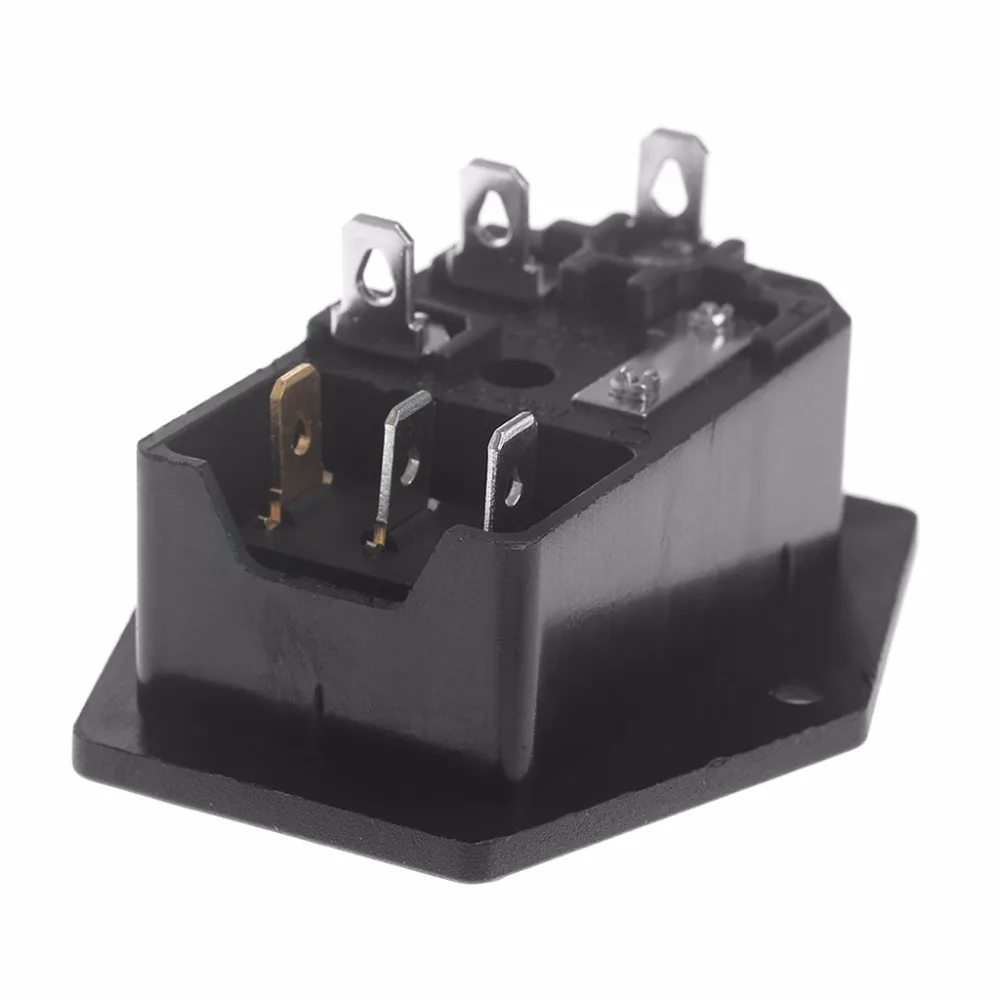 1 шт. Новинка 10A 250 В 3 Pin IEC320 C14 AC Вход штекер розетка без предохранителя|Запасные