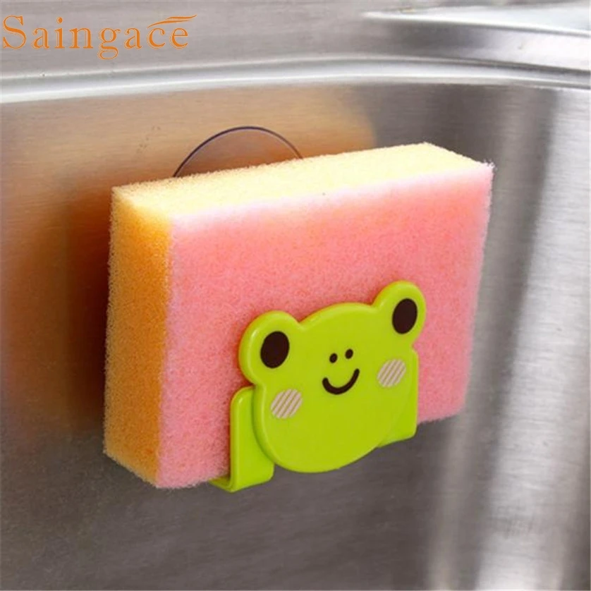 

Carton Dish Cloth Sponge Holder cartoon With Suction Cup multifunctional storage rack home decor restaurant