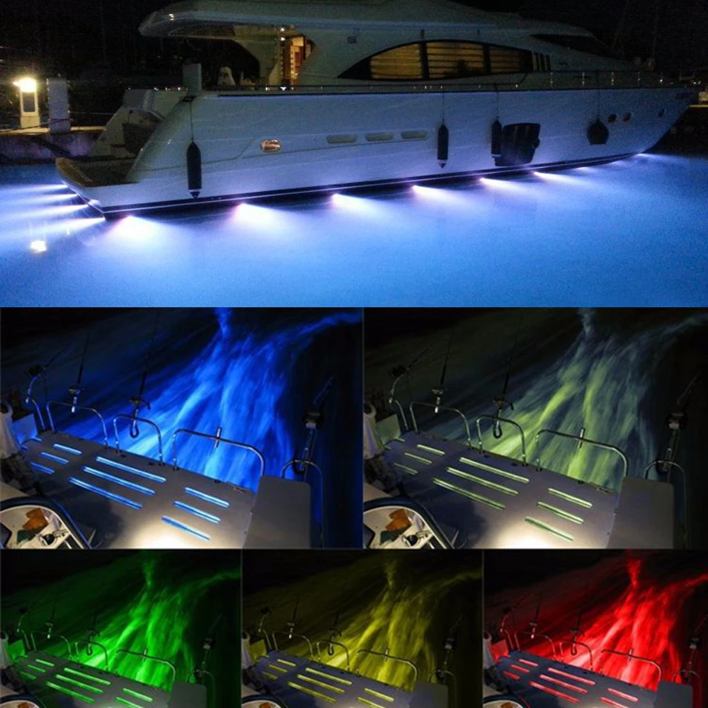 Водонепроницаемый 12В 24В 27Вт RGB дренажный плагин для лодки 9 светодиодных лодочных