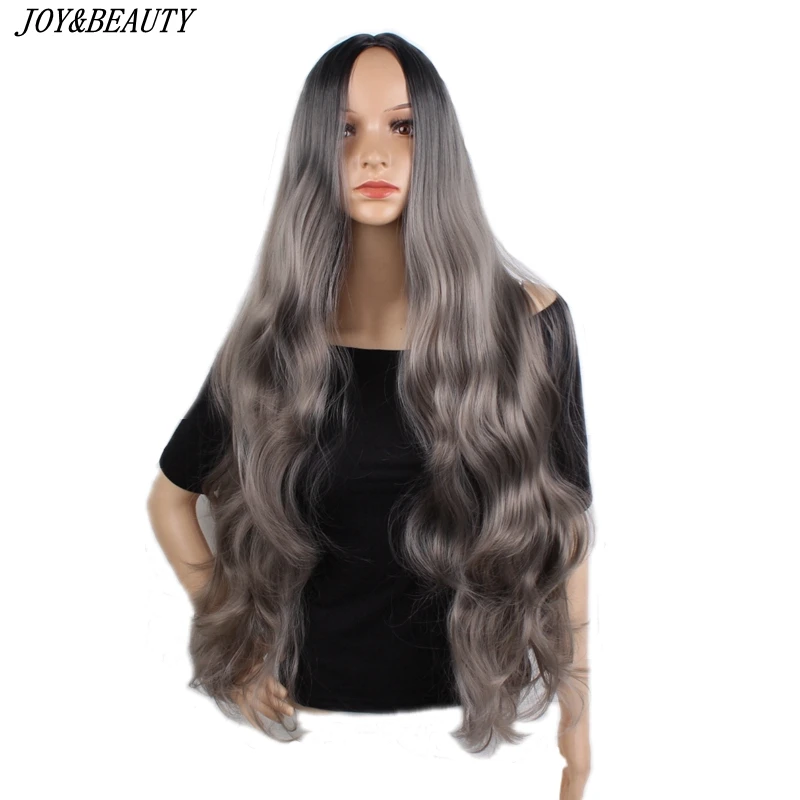 JOY &amp BEAUTY 26 дюймов длинные волнистые Серый Коричневый Золотой Омбре черные