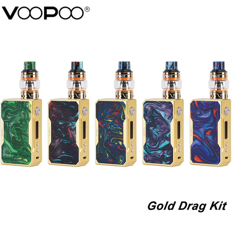 VOOPOO Золотая рамка Drag TC комплект с 157 Вт супер режим коробка мод Vape и Uforce танк 5 мл