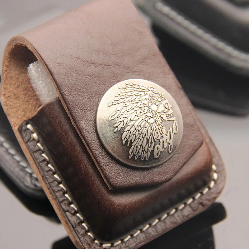 Небесно-голубой COSY MO мужской чехол в маленькой коробке для Zippo, ручная работа, кожаный чехол для зажигалки, керосин, держатель для зажигалки, сумка для зажигалки, Чехол для мужчин, подарок YJ442 - Цвет: Небесно-голубой