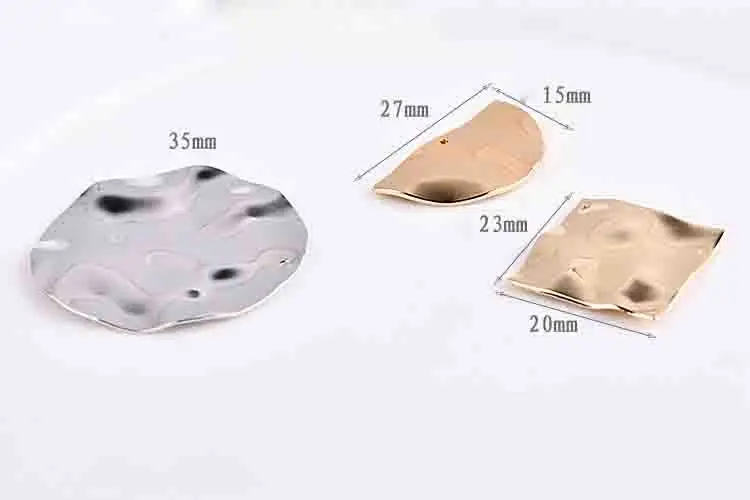 Min order 20pcs/lot Irregular waves geometry rounds/hearts/Water drops/square shape copper alloy charms diy jewelry making | Украшения и