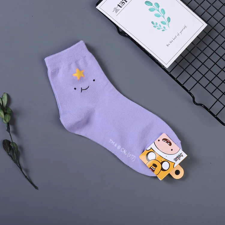 Аниме Adventure Time with Finn and Jake носки с рисунками Снежного короля из мультфильма Лампи