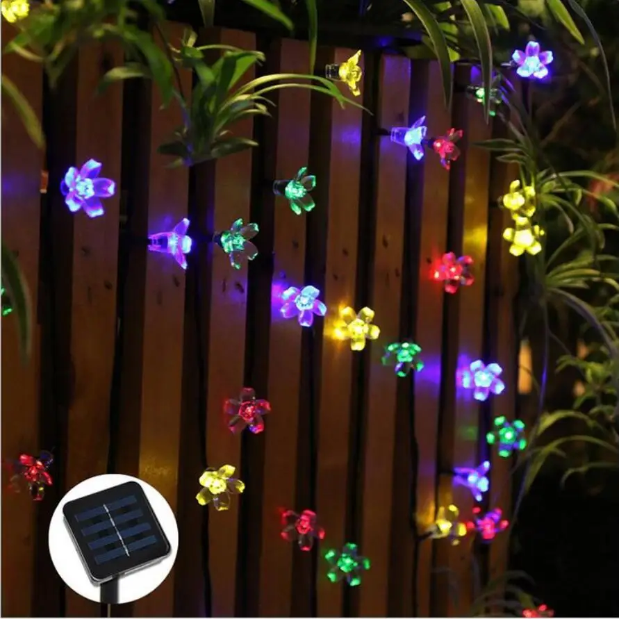 Новый цветок Солнечная Светодиодная лампа гирлянда светодиодные лампы 7 м/50 шт