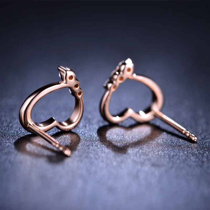 ZOCAI Brand New Design Real Certificate Diamond Earrings 0.05 CT 18k Rose Gold (AU750) Engagement Stud JBE90129T | Украшения и
