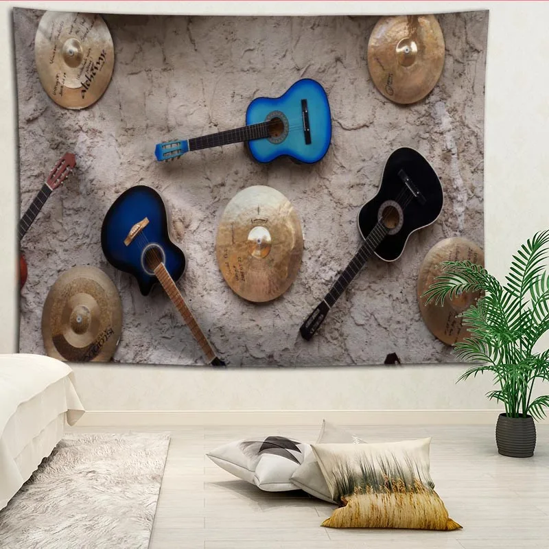 

New Arrival Guitar Tapestry Hanging Blanket background wall bedroom Home Art Tapestries Decor Customize your image
