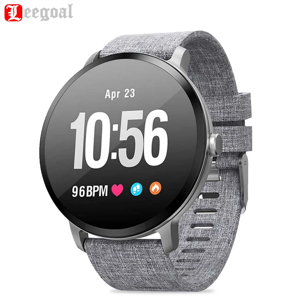 V11 Смарт-часы из нержавеющей Strap Heart Rate крови Давление сна HD Цвет Экран монитор