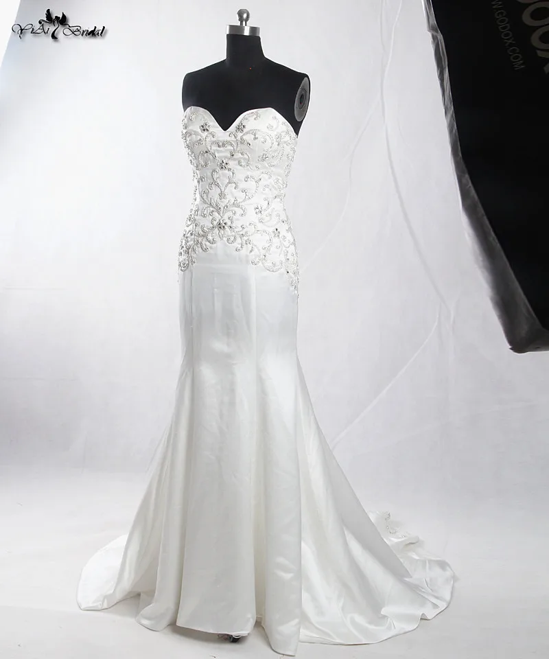 RSW907 съемное свадебное платье Abiti Da Sposa из двух частей с кристаллами и бисером