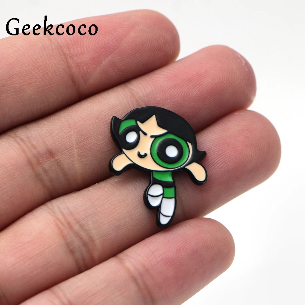 Powerpuff девушки мультфильм цинкового сплава шпильки значки para рубашка сумка Одежда Кепка рюкзак броши для обуви значок украшения J0136