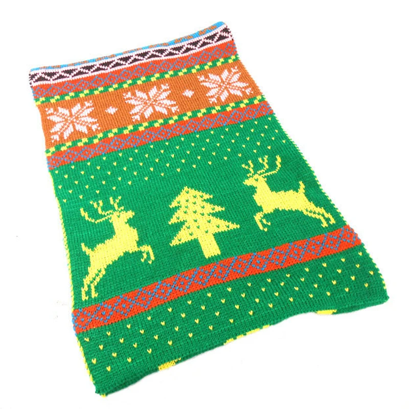 Зимний новый женский Рождественский вязаный шарф с принтом оленя женские теплые