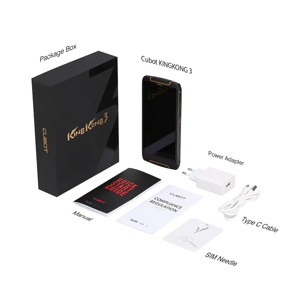 Чехол для Cubot King Kong 3 IP68 Водонепроницаемый анти ударный смартфон 5,5 ''android 8,1 4 Гб 64 Гб MT6763T Octa Core 9 V/2A NFC 18:9 мобильного телефона