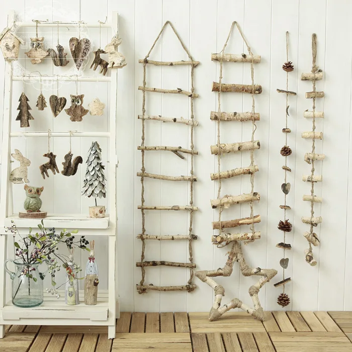 Скандинавский полосатый бревно маленькая лестница кулон декоративный пучок