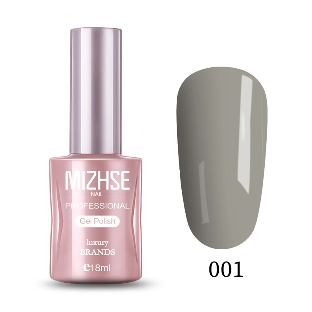 Khaki001 MIZHSE 18ML UV Gel Top Base Coat Gel Varnish Nail Polish Nails Art UV LED Soak-Off Gel lacquer Primer Base Nude Red Wthie Color - Цвет: Khaki001