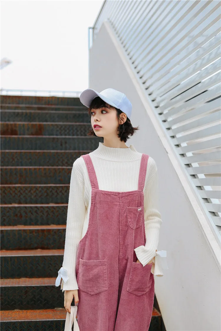 Вельветовые Модные негабаритные повседневные низкое падение шаровары с низкой