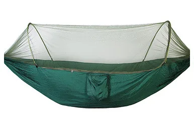Dark Green Открытый 2 человек Быстрое открытие приносить москитная сетка гамак парашют лагерь защиты от комаров Hamac - Цвет: Dark Green