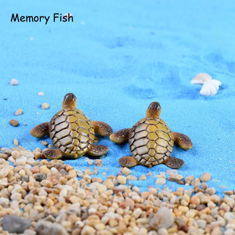 3 x 3.5cm Micro garden Decoration Cute Cartoon sea turtle 3D model Action Figures Toys gift DIY Aquarium accessories Ornaments | Игрушки и