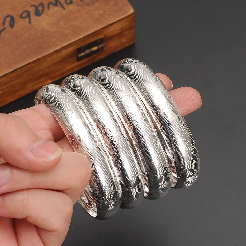 Большие золотистые/Серебристые браслеты из Дубая 1 шт.|silver bangles women|silver banglebangles women |