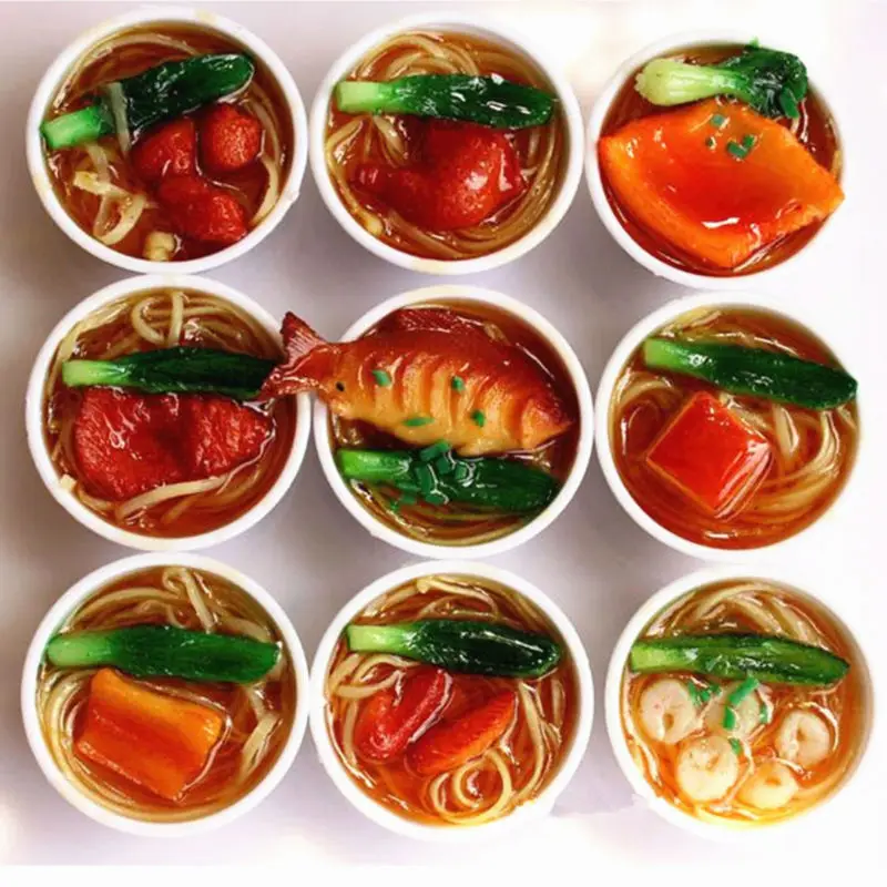 Миниатюрные аксессуары для кукольного домика, пищевая лапша Miniatura для кукол, пластиковые лапши Simluation, аксессуары для кукол 9 шт./лот