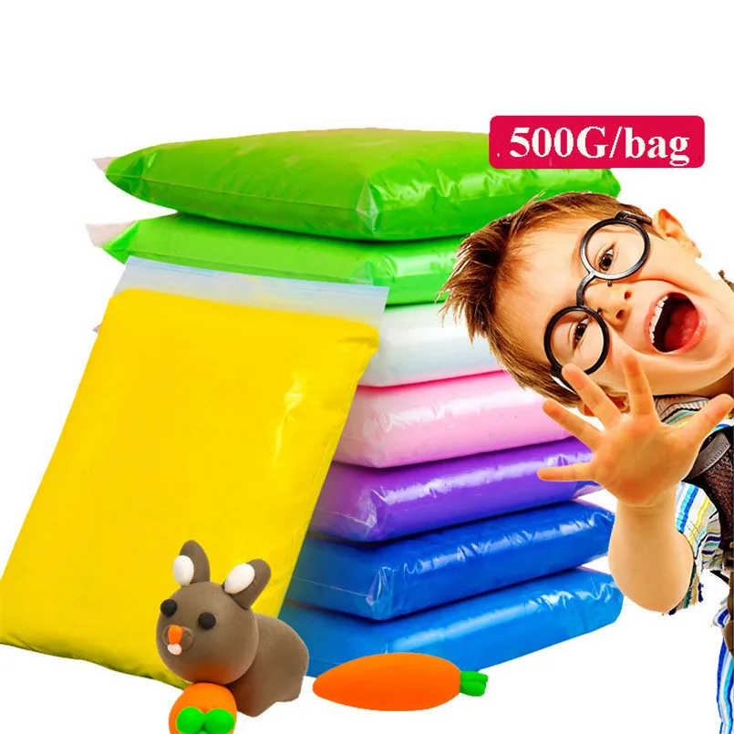 500 г/пакет Полимерная глина пушистый слизи Пластилин супер светильник мягкий