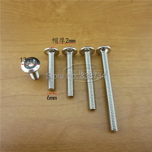 

50pcs M6*30 nickel coated steel hex drive furniture Screw, connector bolt, flat head Screw