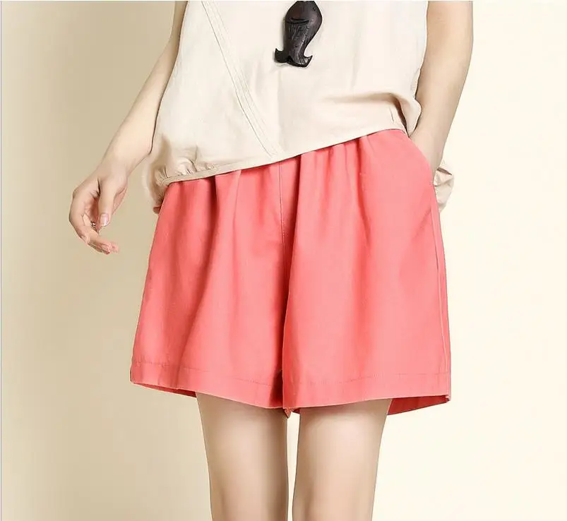 Шорты женские с завышенной талией повседневные модные короткие штаны из хлопка и