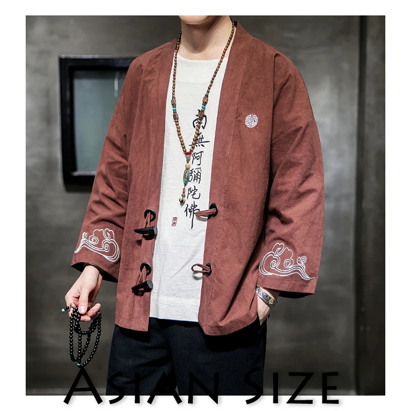 Sinicism Store, Мужская Уличная одежда, облачные кимоно, рубашки,, мужские, s, Harajuku, пэчворк, летняя рубашка, свободная, мужская, корейская мода, кардиган - Цвет: HongCa(AsianSize)