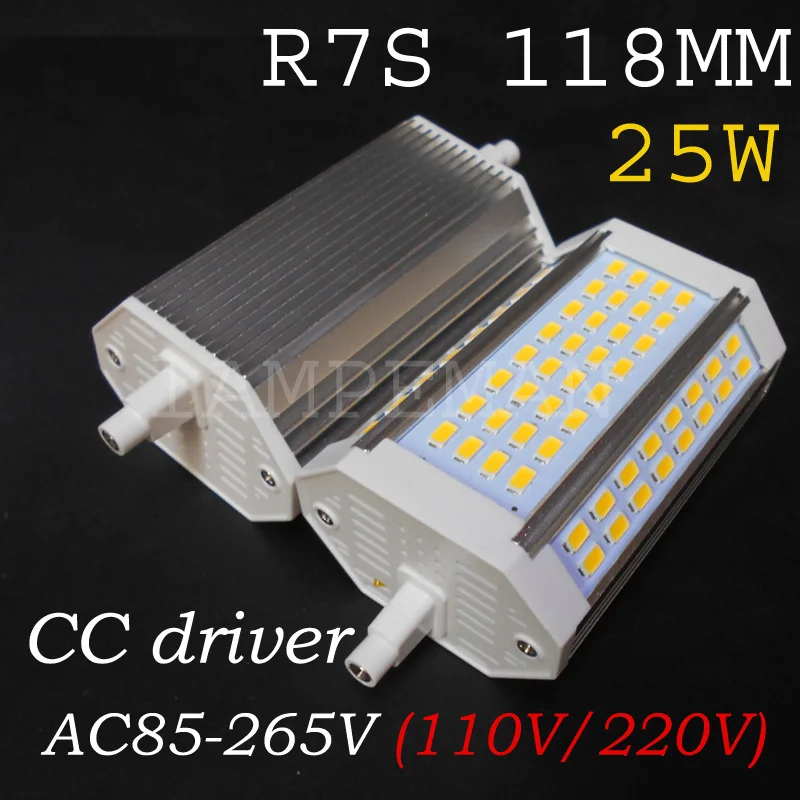 Реальная мощность 25 Вт R7S 118 мм Светодиодная лампа светильник без вентилятора