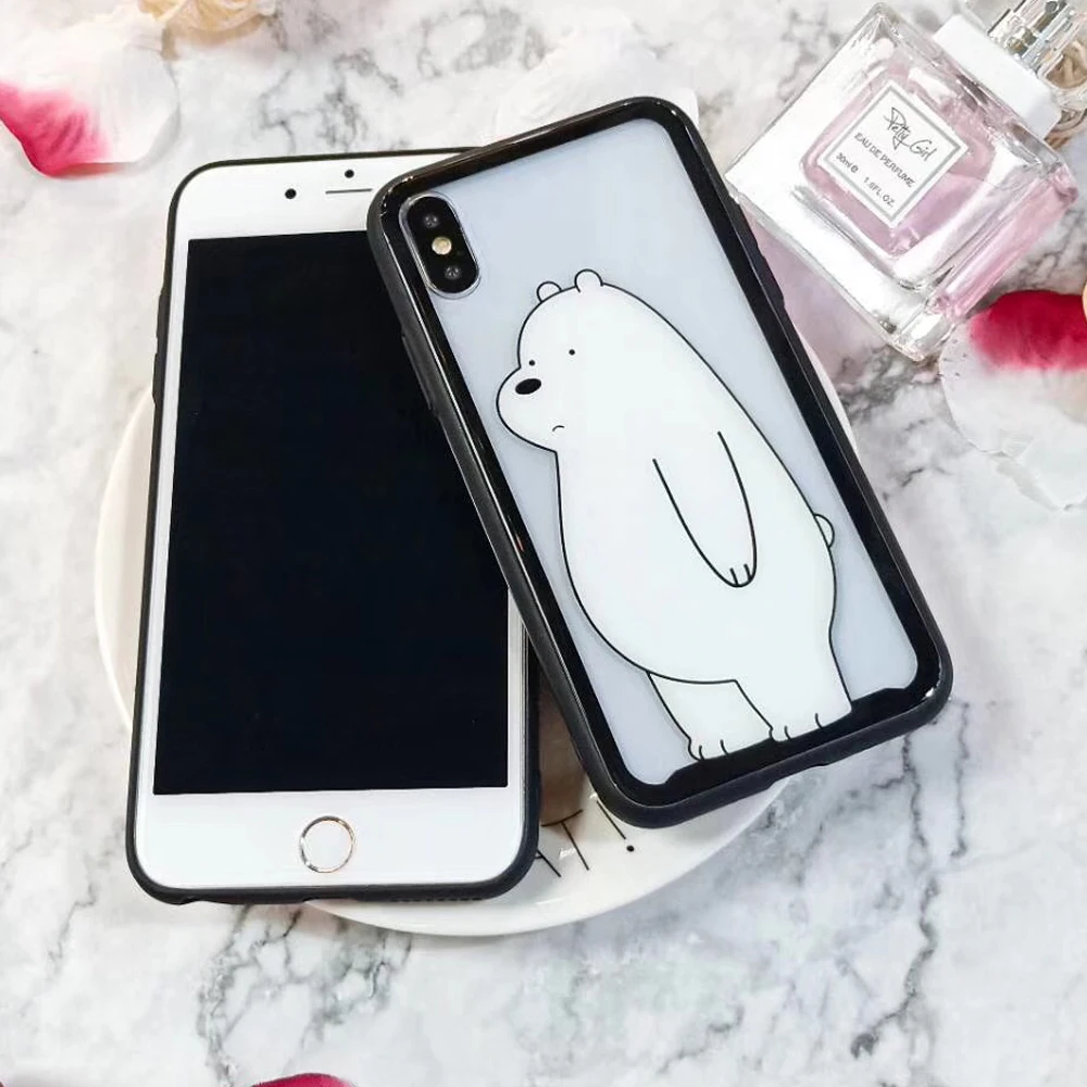 Zmasi Polar Bear чехол для iPhone х Чехлы 7 6S 6 8 Plus задняя крышка мультфильм ясно Стекло