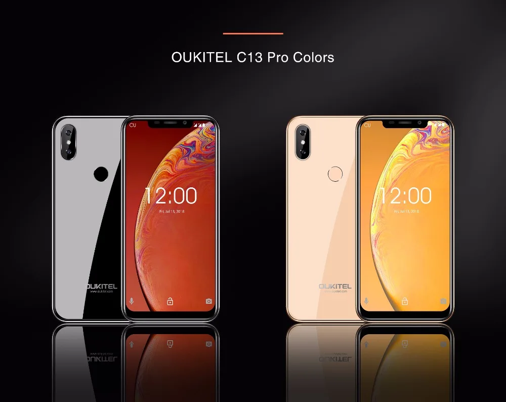 Oukitel C13 5G/2,4G Android 9 wifi 6,1" 19:9 3000mAh 2 Гб ram 16 Гб rom 4G LTE 8MP+ 5MP отпечаток пальца мобильный телефон