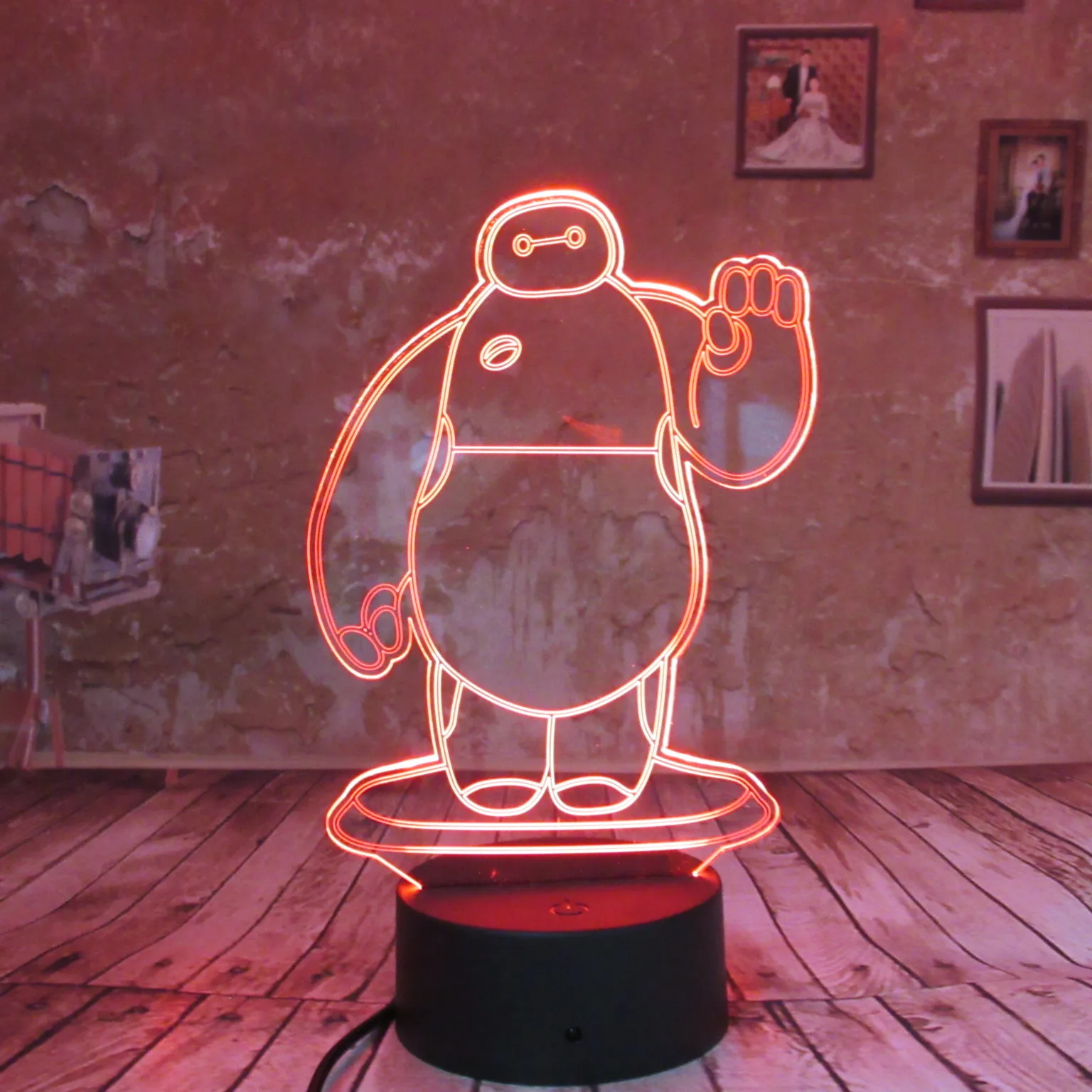 Креативные подарки для мальчиков и девочек Baymax 3D ночник светодиодный 7 видов