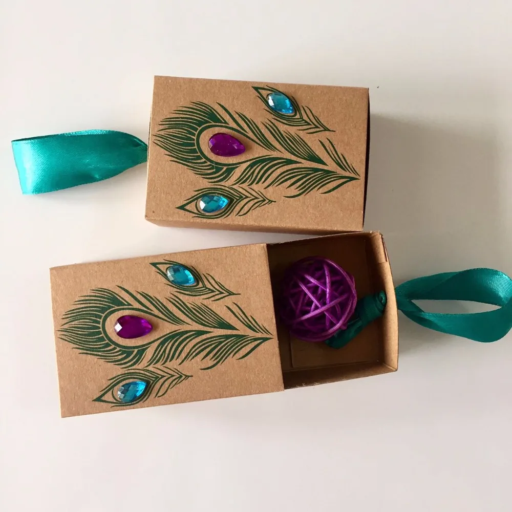 25 шт./упак. DIY Павлин перо конфеты коробки ящик дизайн Свадьба Дети День рождения