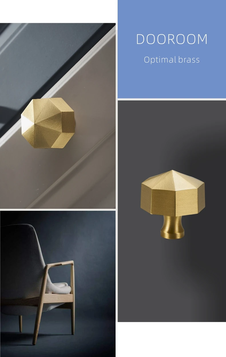 Dooroom твердая латунь мебельные ручки скандинавские простые американские Восьмиугольные шкаф комод Обувной Ящик выдвижные ручки
