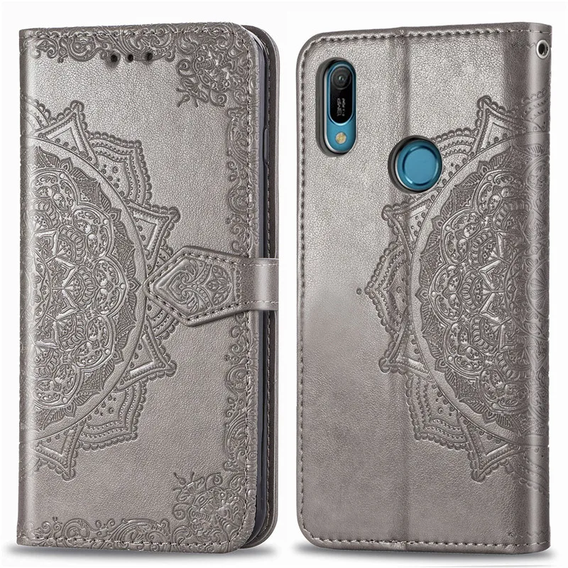Роскошный флип чехол из искусственной кожи для Huawei Y6 2019 накладка телефона Y 6 Prime