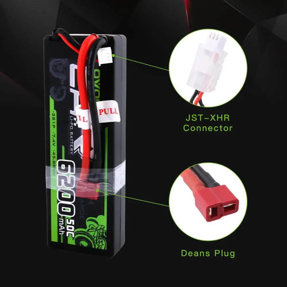 Аккумуляторная батарея Ovonic LiPo 6200 мАч 7 4 В 2S 50C 100C Твердый Чехол для 1:8 1:10 размер