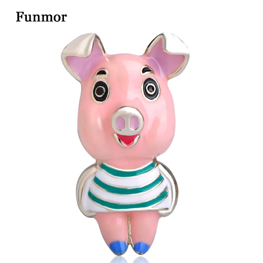 Funmor симпатичная брошь в виде поросенка эмалированные Заколки для женщин и детей