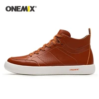 onemix new men skateboarding shoes lightweight flat sneakers soft leather casual flat oxfords for walking size39 45