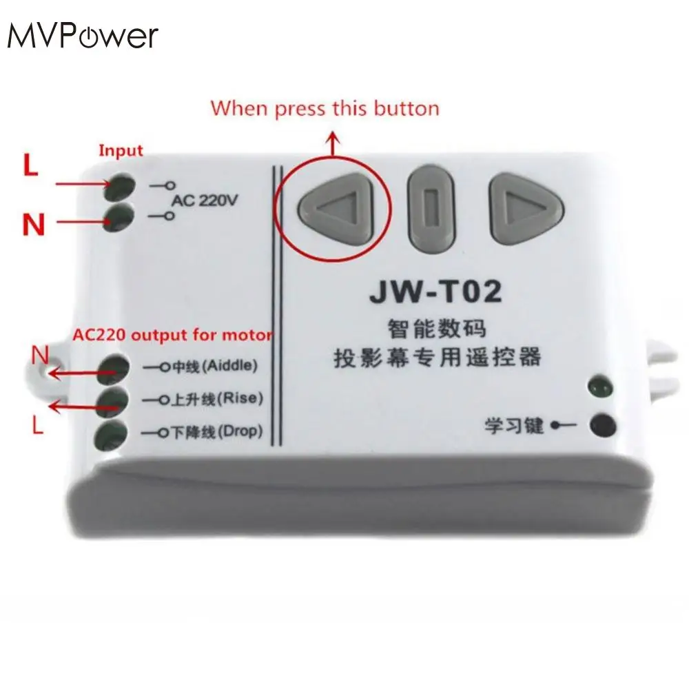 MVpower Универсальный электрический проектор экран шторы Беспроводной RF пульт