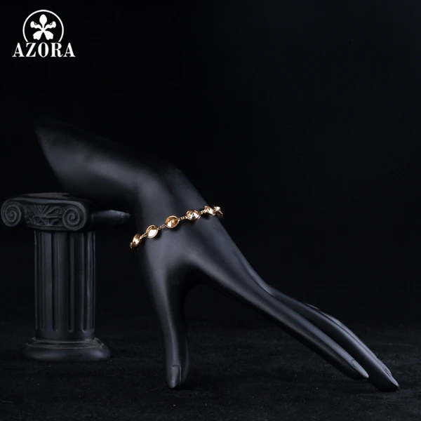 AZORA золотые 10 шт. круглые цвет Stellux австрийского Хрусталя Браслет TS0057|crystal bracelet|a