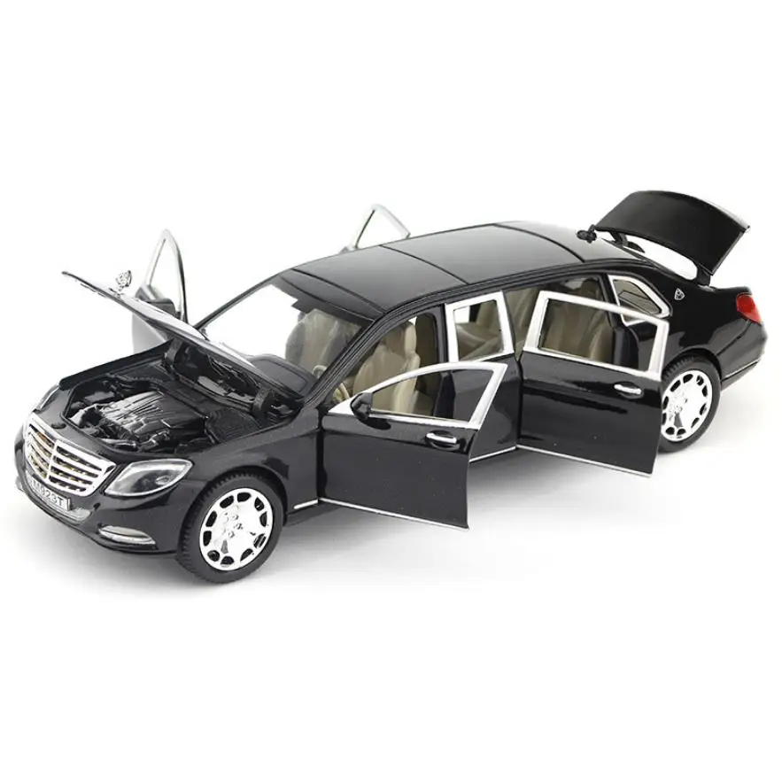 Горячая 1:24 Масштаб колеса литья под давлением автомобиль BENZ Maybach S600 металлическая модель с светильник и звуком вытяните назад игрушки коллекция для подарков